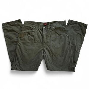 Wrangler Workwear Pants Mens 38x34 Style 10WMWT1LD Dark Green Rip Stop